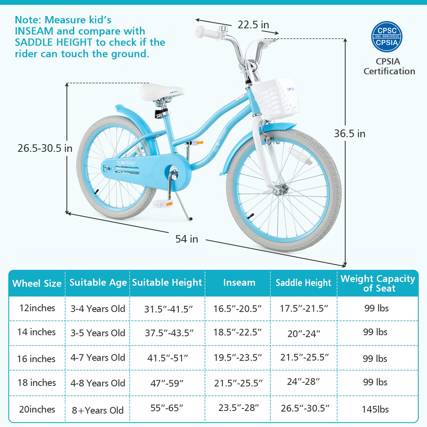 20 Inch Kids Bike with Dual Brakes Adjustable Seat and Removable Basket