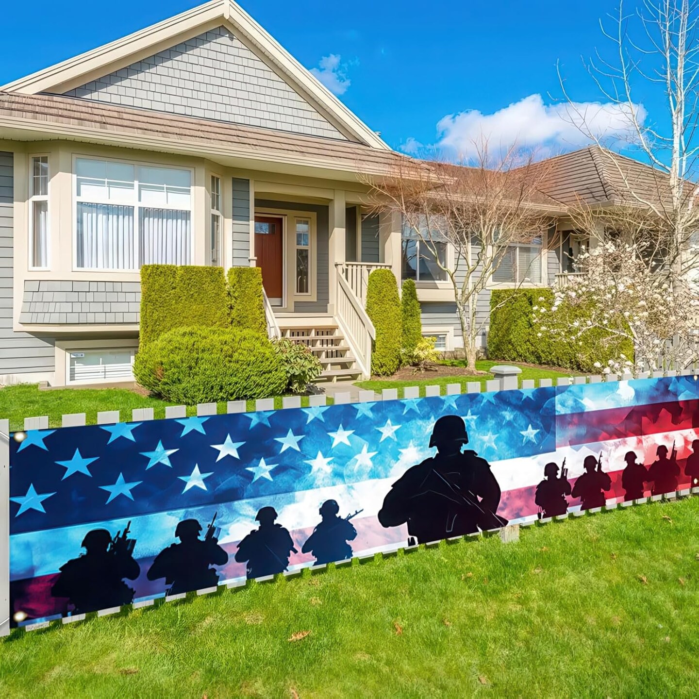 Veterans Day American Independence Day Decorations 118 x 20 inch Thank You Veterans Outdoor Decorations and Supplies for Home Party 4th of July Independence Day
