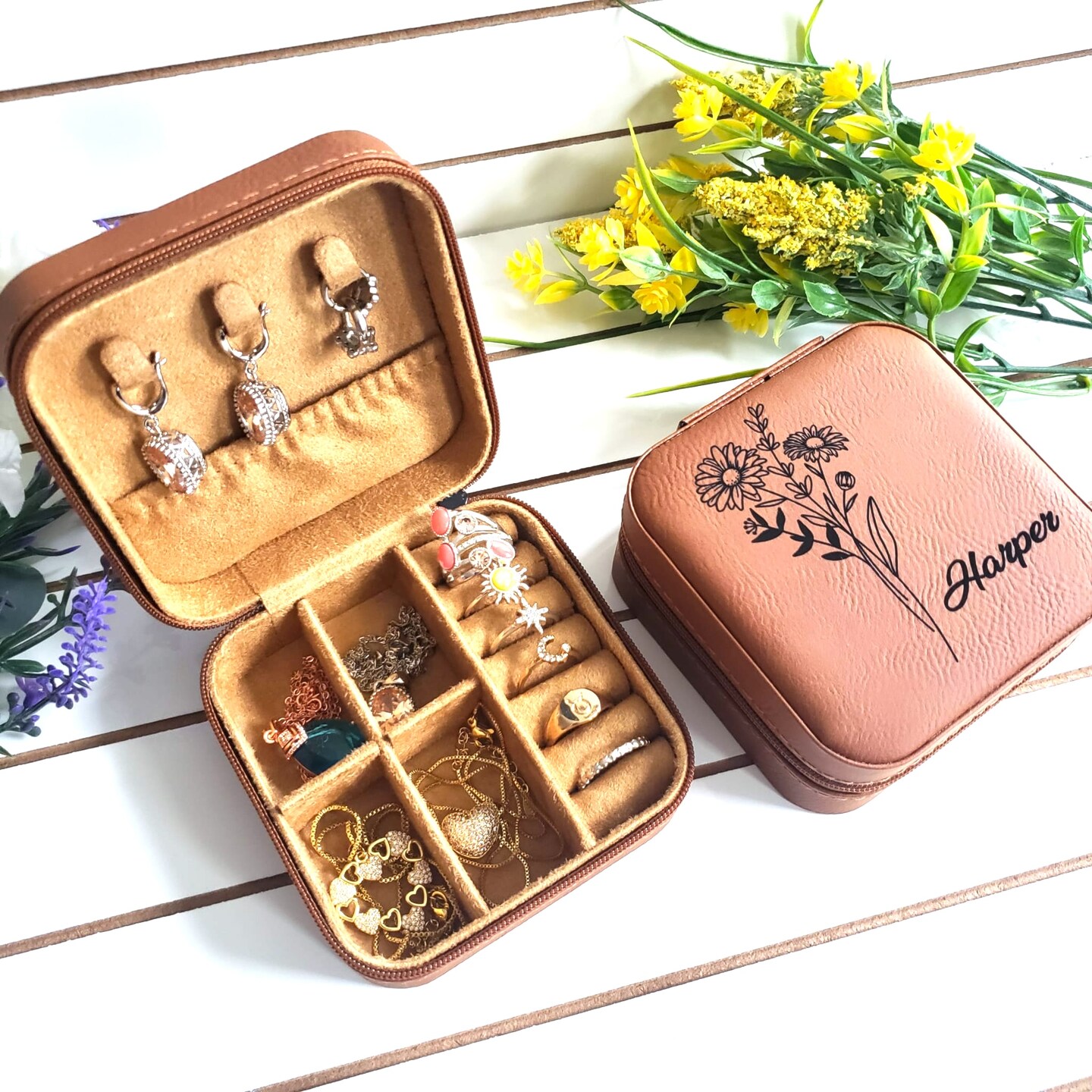 Birth Flower Leather