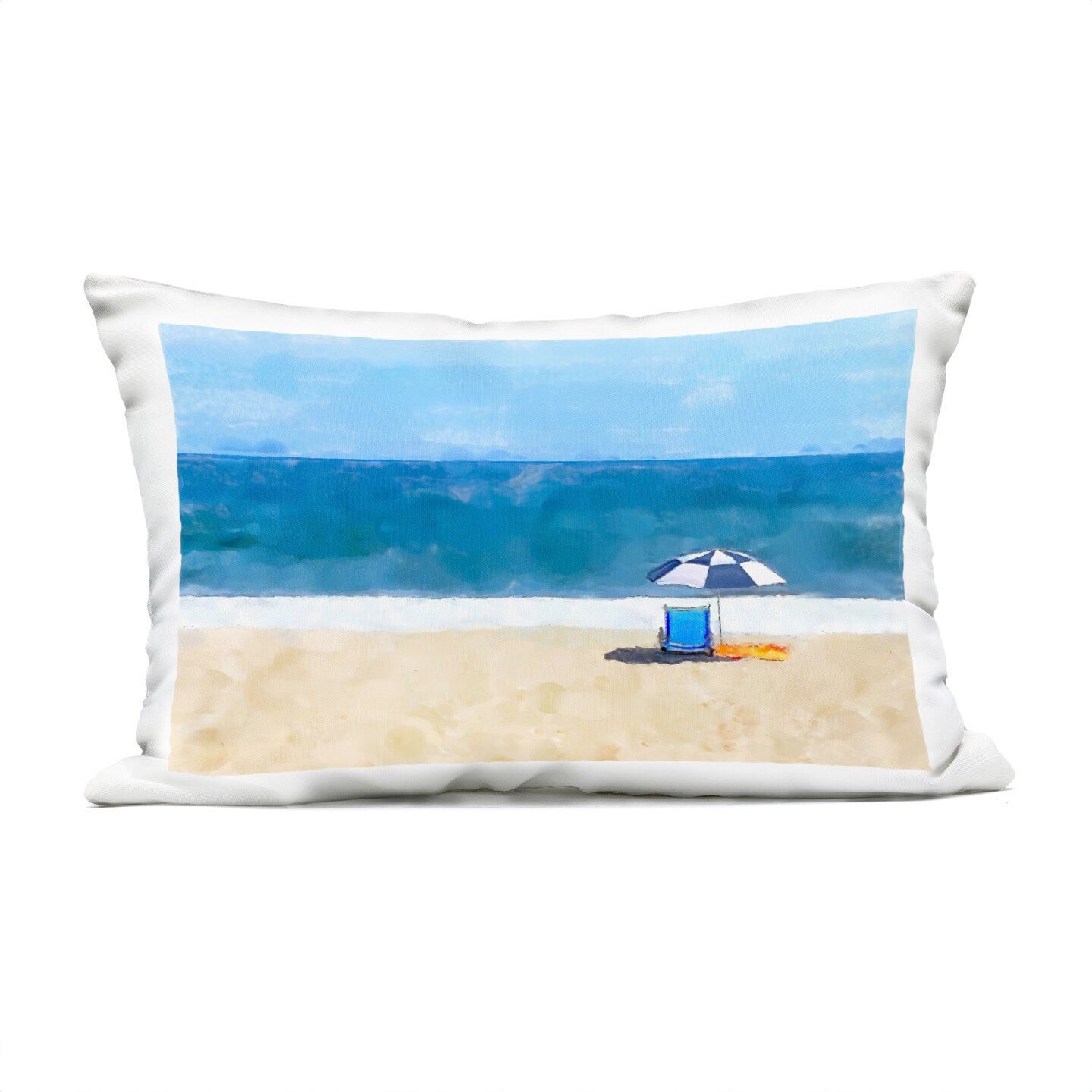 Stupell Industries Sunny Beach Day Chair Outdoor Printed Pillow, design by Jeff Pica, 14 x 7 x 20