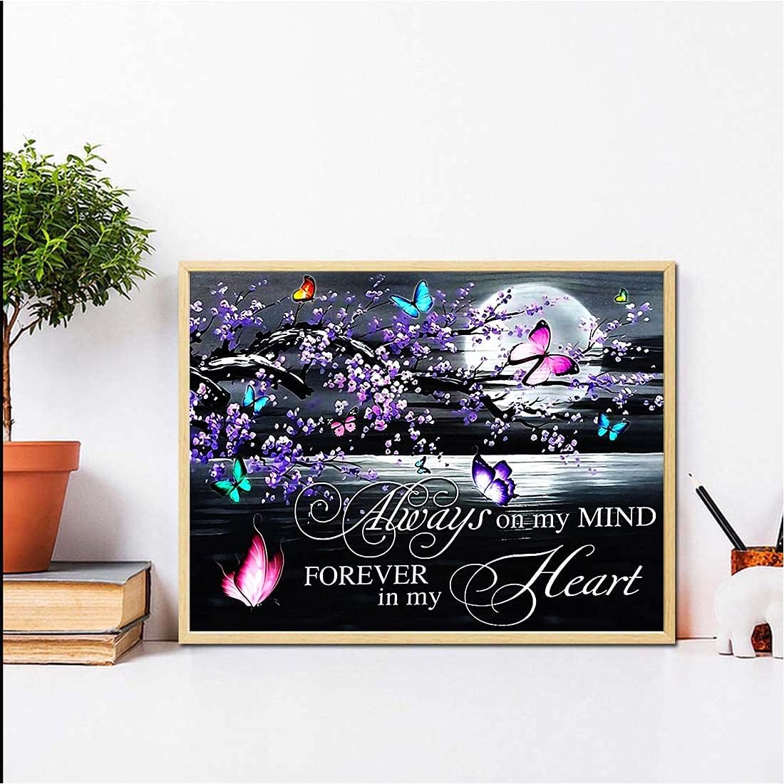 Diamond Painting Kits for Adults DIY 5D Round Full Drill Butterfly Flowers Diamond Art Very Suitable for Home Leisure and Wall Decoration (15.7 X 11.8 Inches) Adult Diamond Painting Diamond Painting
