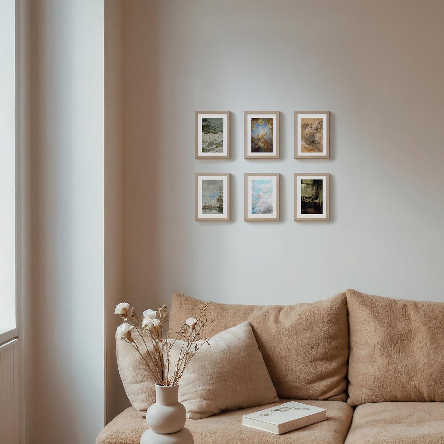 5x7 Picture Frame, Wood Veneer Finish Photo Frame with Mat Plexiglass & Stand for Tabletop & Wall Display, Natural, 1 Pack