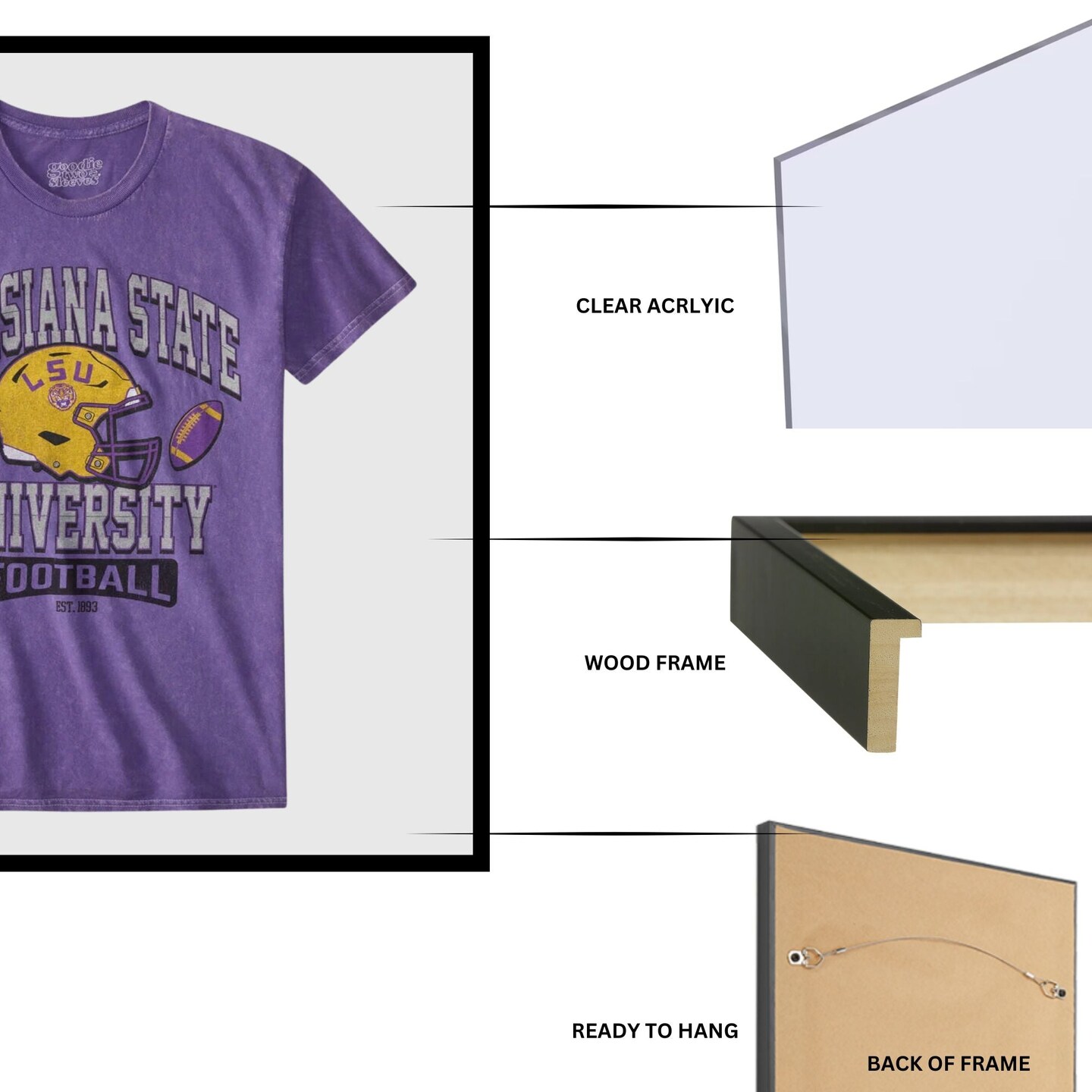 Football Shirt Frame &#x2013; Modern Profile Jersey Shadow box Frame