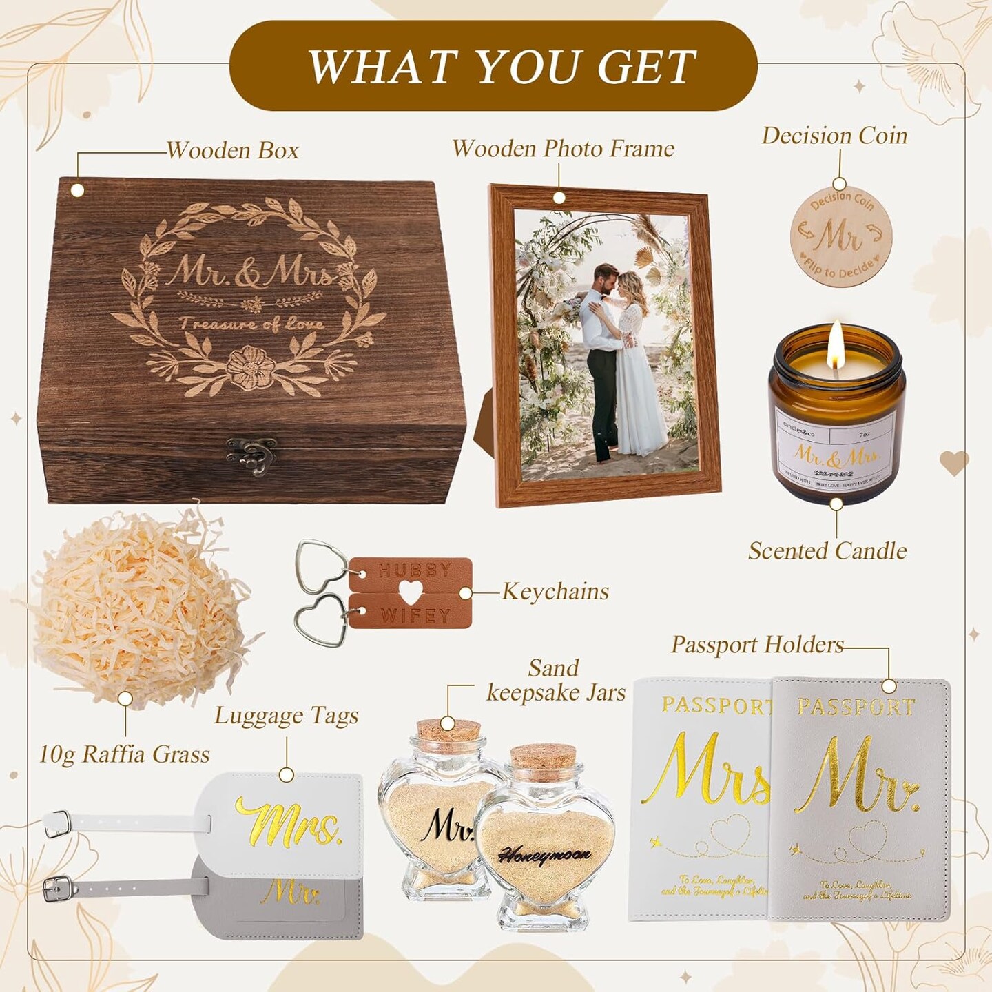 Wedding Gifts for Bride and Groom, Engagement Gifts for Couples, Mr and Mrs Anniversary Honeymoon Holiday Travel