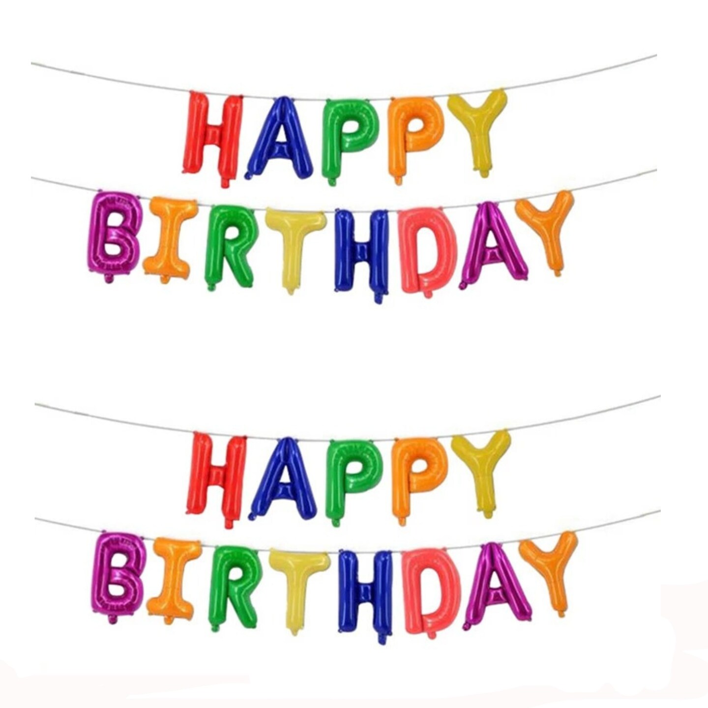 Happy Birthday Self-Inflating Balloon Banner Party Decoration