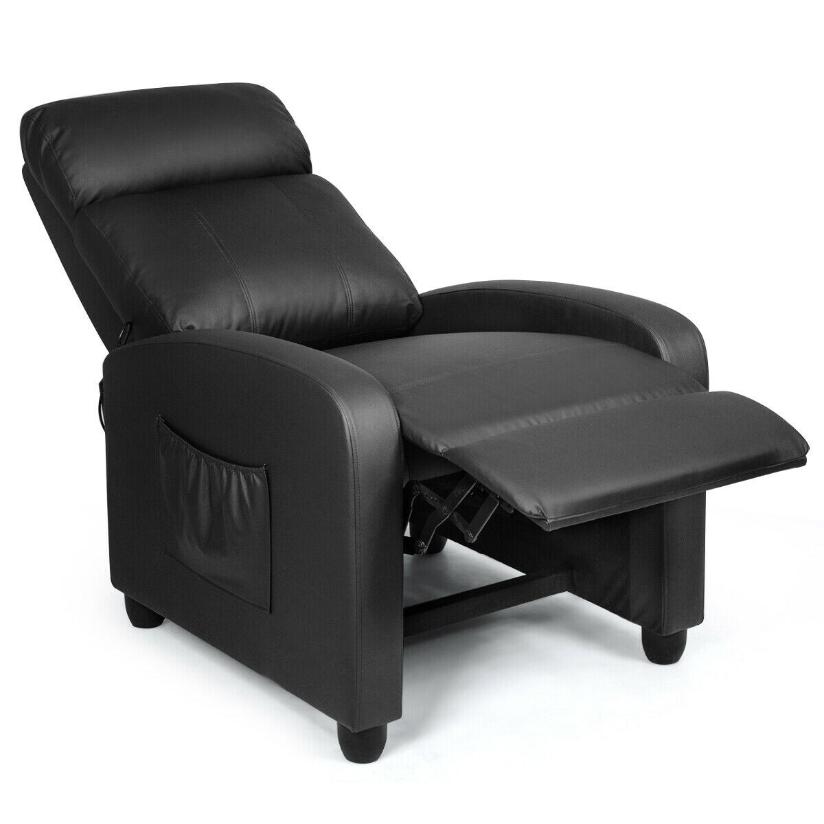 Recliner Massage Chair Single Seat with Remote and Side Pocket