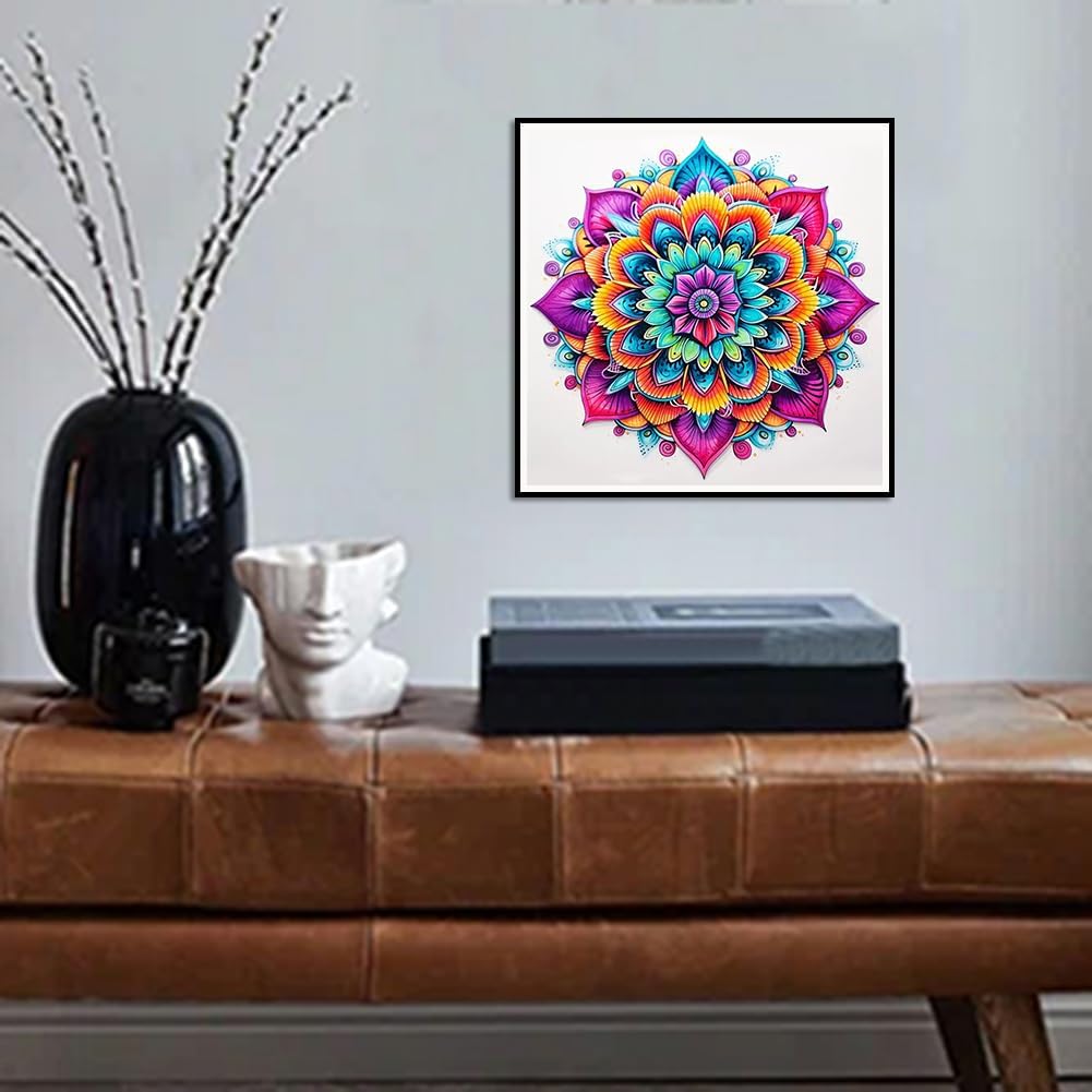 Diamond Painting Kits for Adults, 5D DIY Diamond Art Kits for Beginners, Full Drill Round Diamond Art for Home Wall Decor,Mandala, 12x12 inch