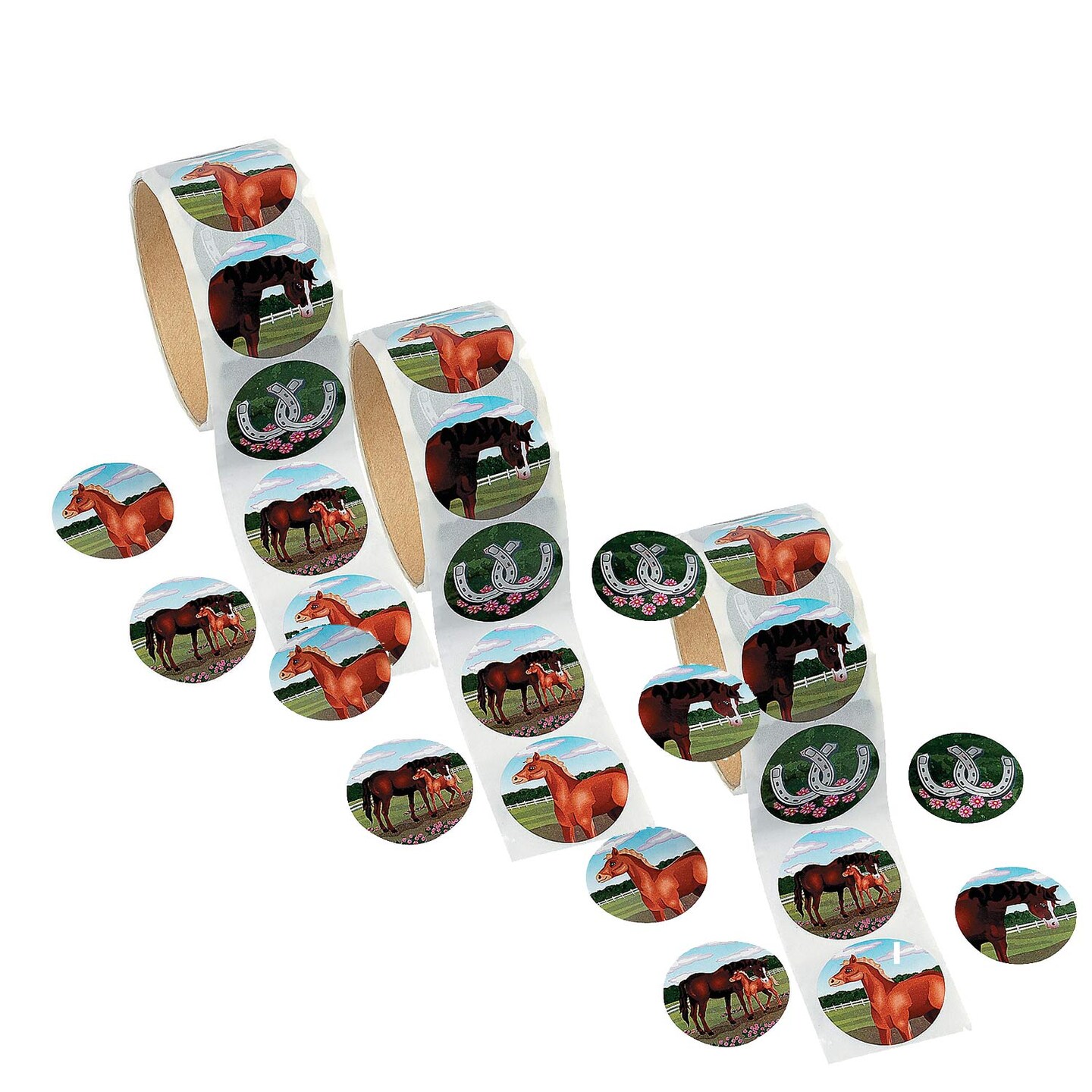 Horse Party Sticker Roll 100 Pc