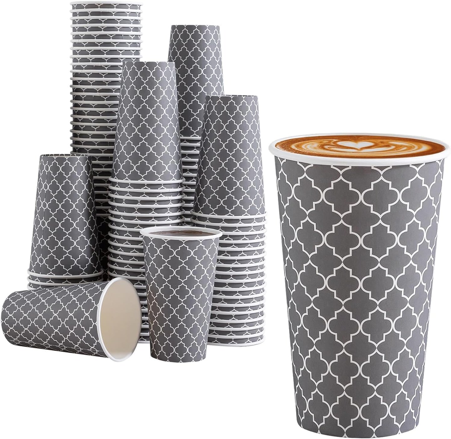 Coffee Cups 16 oz 180 Pack, Disposable Coffee Cups, Disposable Cup,16 oz Hot Cup, Paper Insulated Cup for Cold Hot Drinks