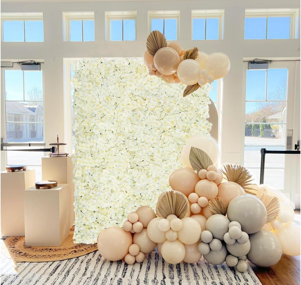 12pc Hydrangea Flower Wall Backdrop &#x2013; 3D Artificial Floral Panels for Weddings, Parties &#x26; Home
