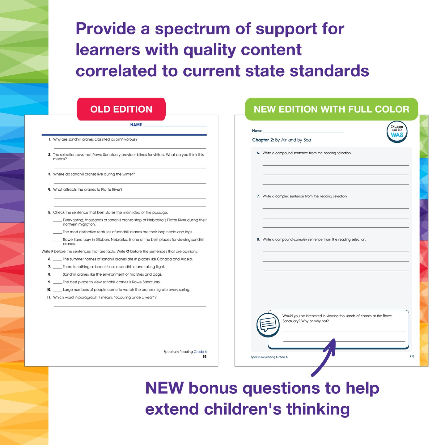 Spectrum Reading 6th Grade Workbook, Activity Book Covering Nonfiction and Fiction Passages, Story Structure, and more, Classroom or Homeschool Curriculum