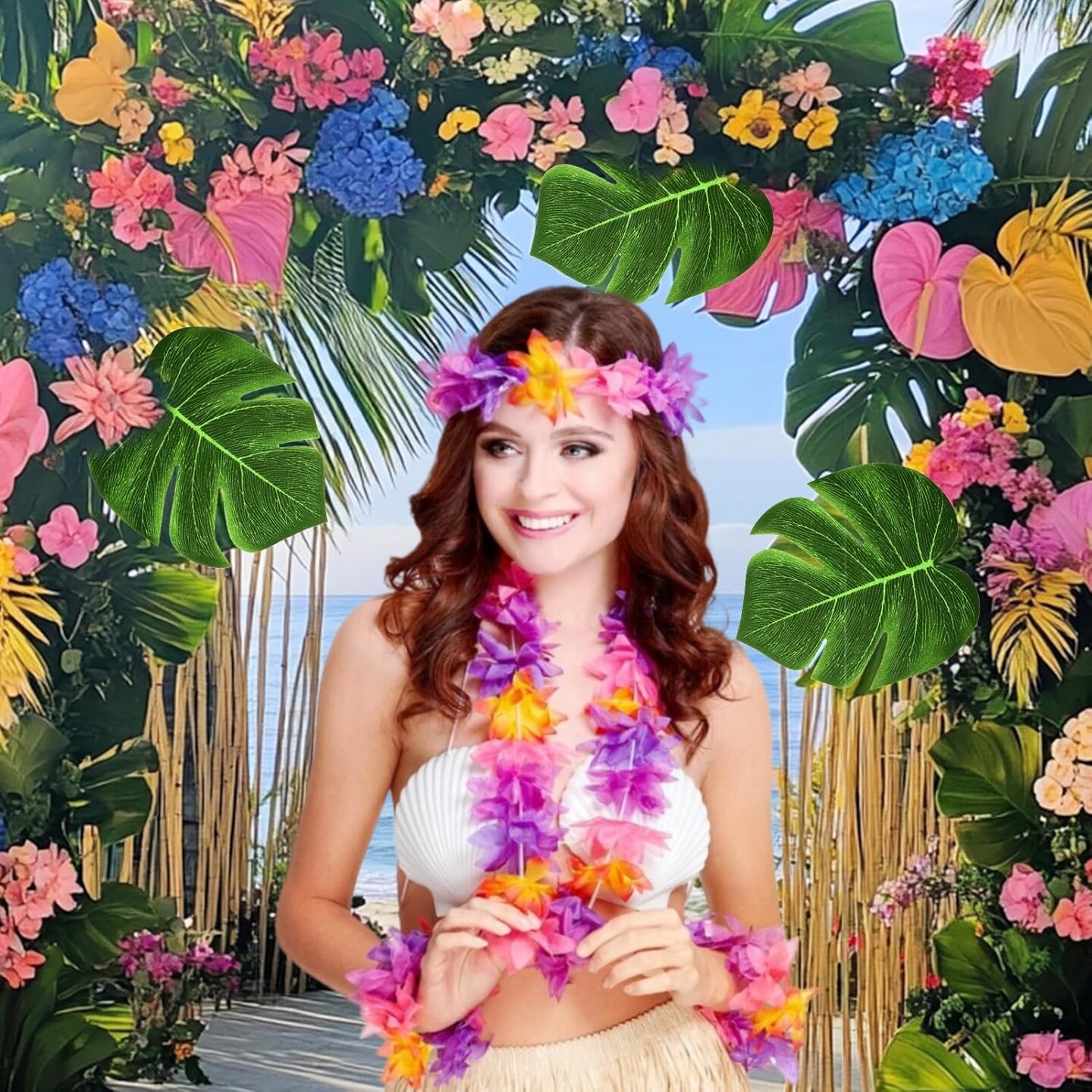 70 Pcs Hawaiian Luau Leis Decorations Supplies