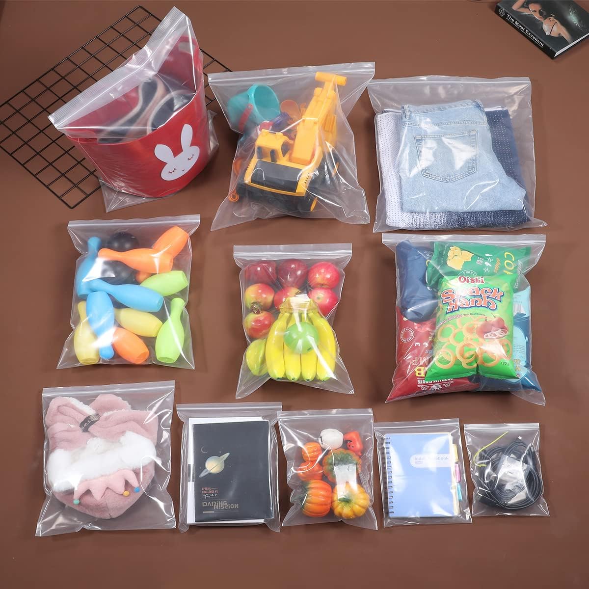 8" x 10" Thick 4 Mil Clear Zip Poly Lock Plastic Bags Seal Reclosable Zip Bag Heavy-Duty Photo Cards Envelopes Snacks Candies Storage Zipper Bags -20 Pack