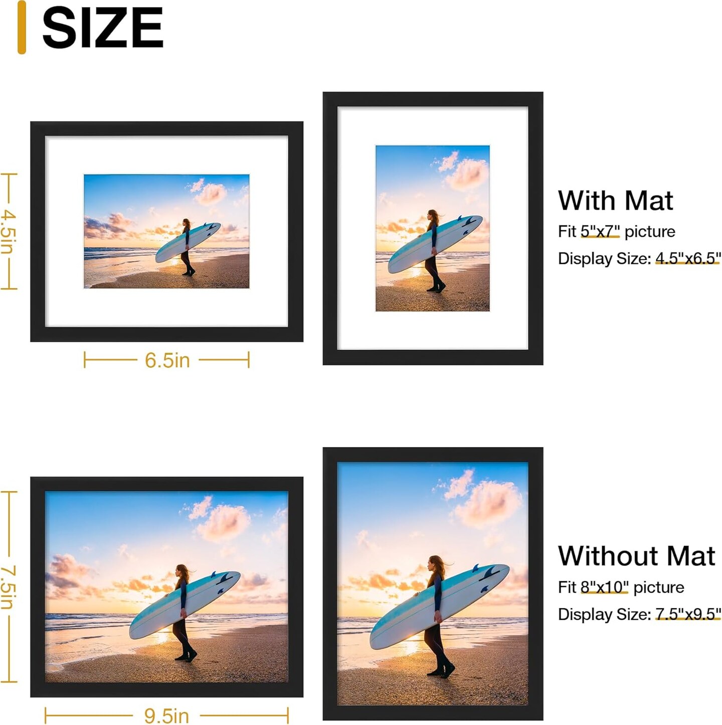 8x10 Picture Frame Set of 10