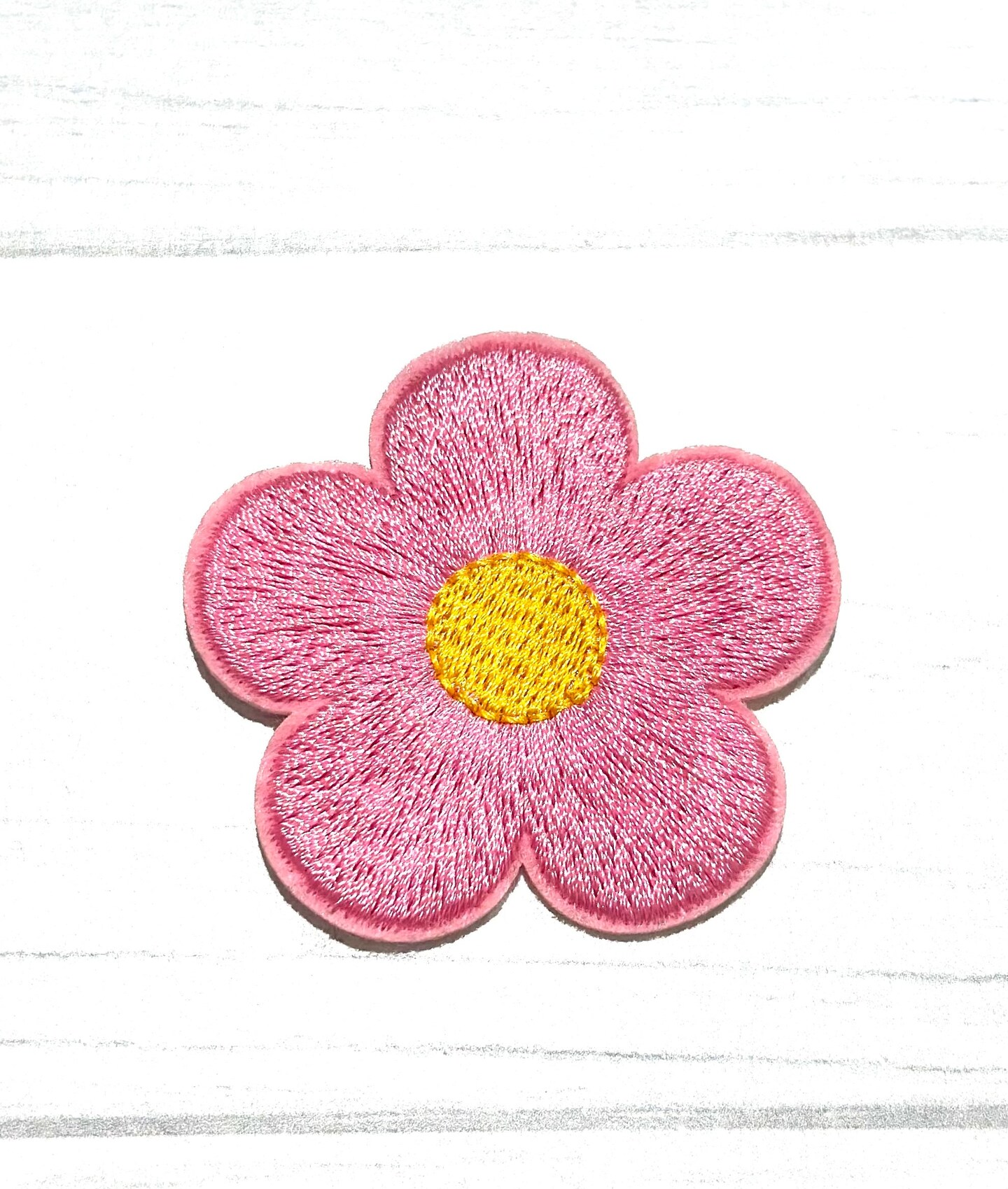 Flower embroidered patch