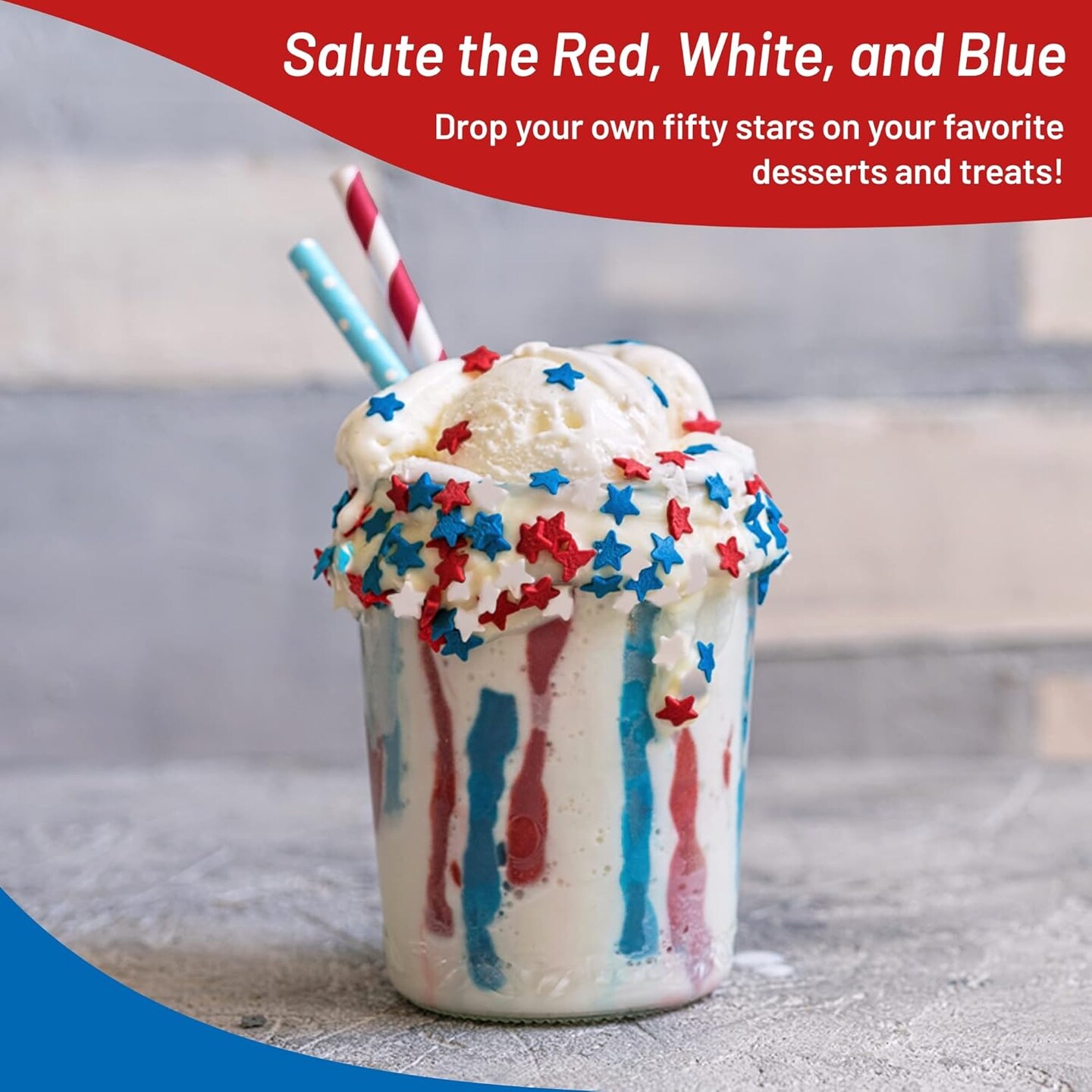 Patriotic Red, White & Blue Star Sprinkles – 8 Oz for Cupcakes, Cakes & Ice Cream (4th of July)