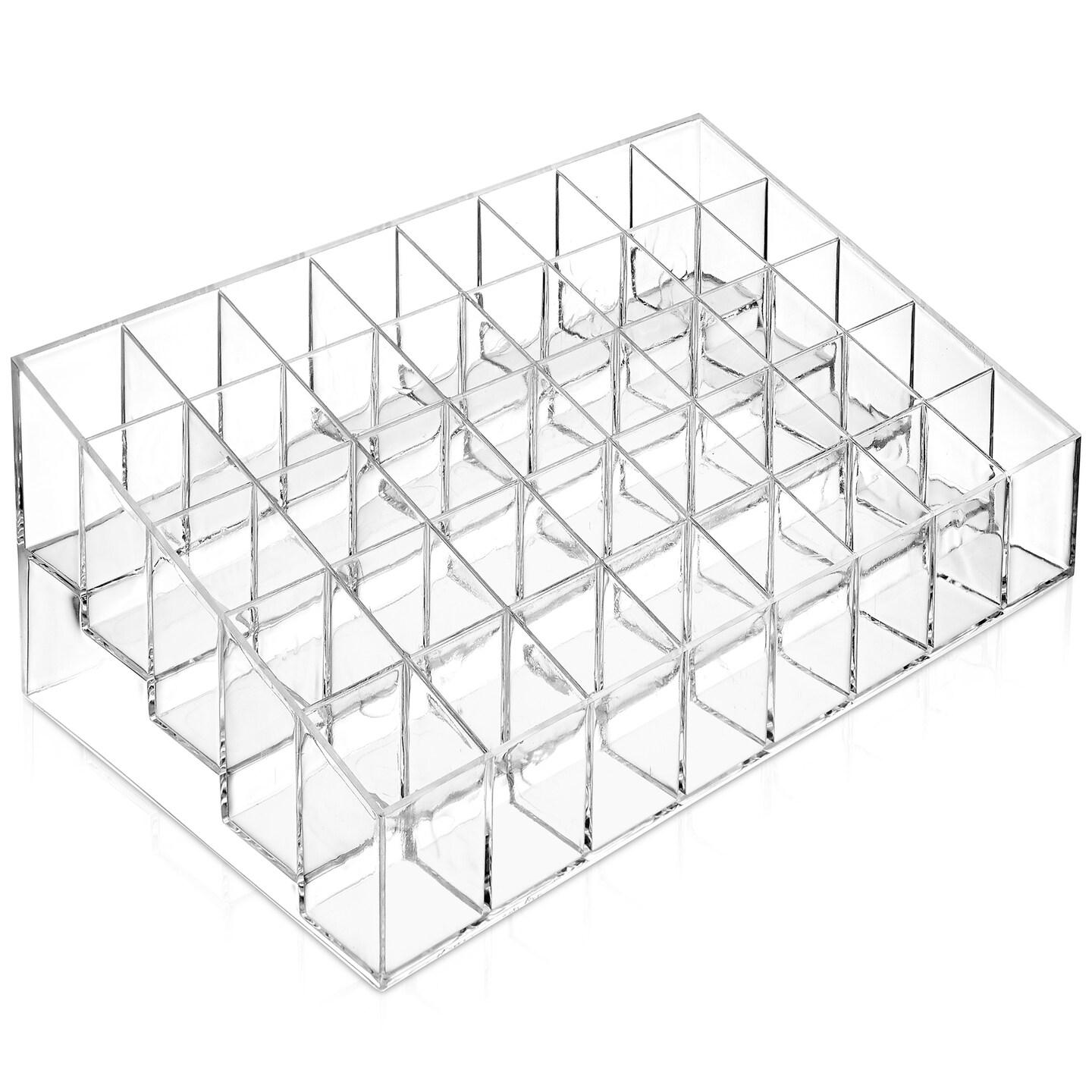 Casafield 40 Slot Acrylic Lipstick &#x26; Makeup Organizer - Cosmetic Display Case - Clear