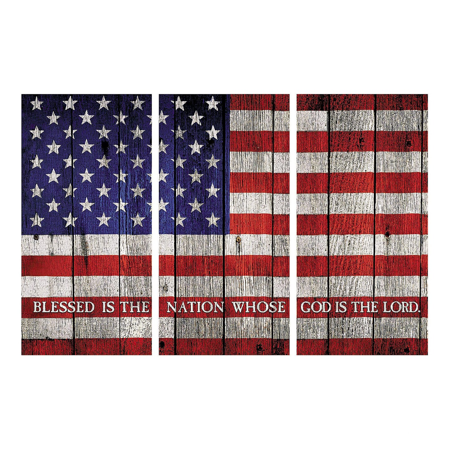 4th of July American Flag Verse Backdrop Banner 3 Pieces