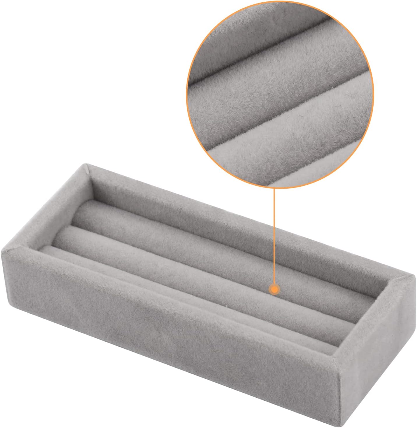 2 Slots Velvet Small Ring Organizer Set of 2 Earrings Trays Showcase Display Storage Insert Holder for Jewelry Box, Drawer, Dresser