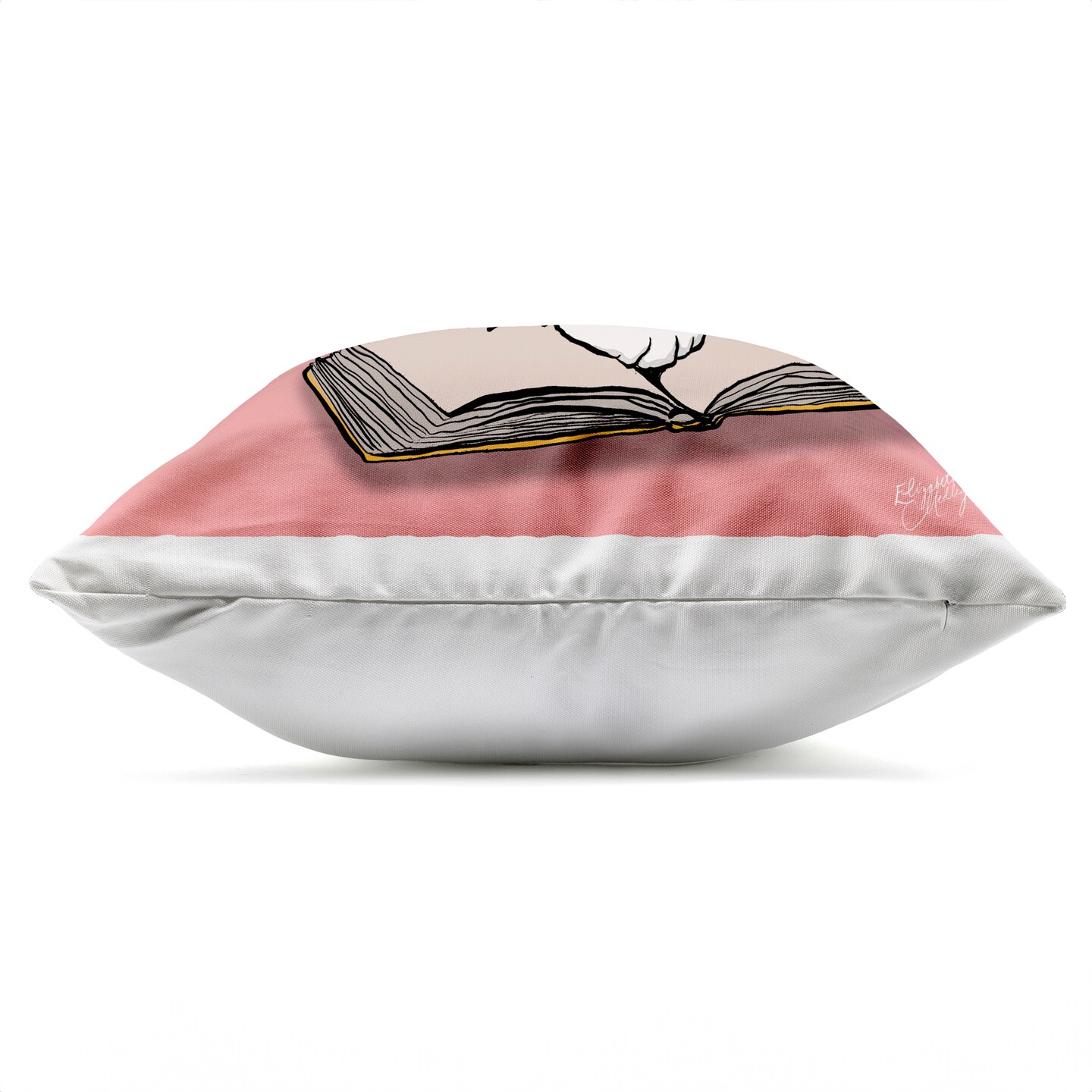 Stupell Industries Studious Cat Reading Outdoor Printed Pillow, design by Elizabeth Medley, 18 x 7 x 18