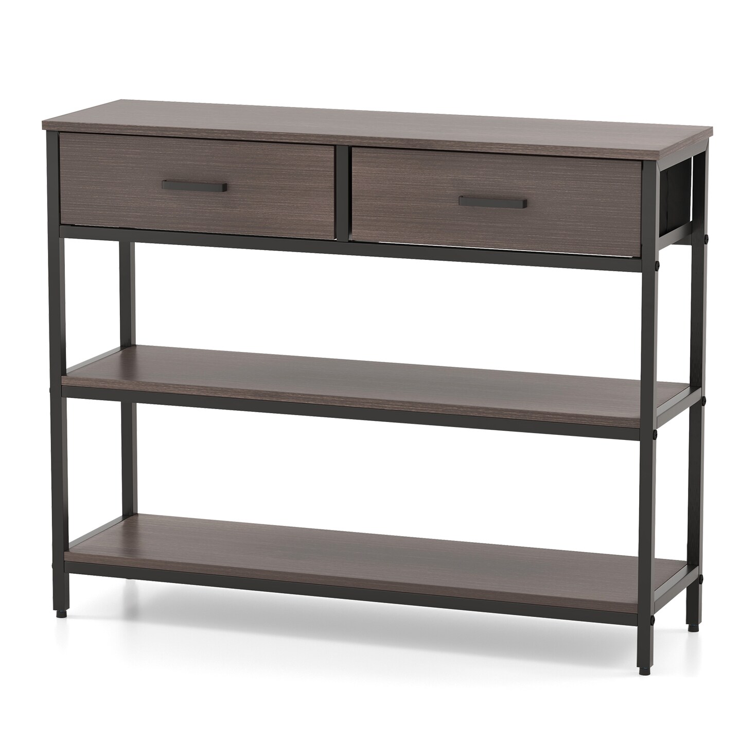 Entryway Table with Fabric Drawers and Open Shelf for Living Room
