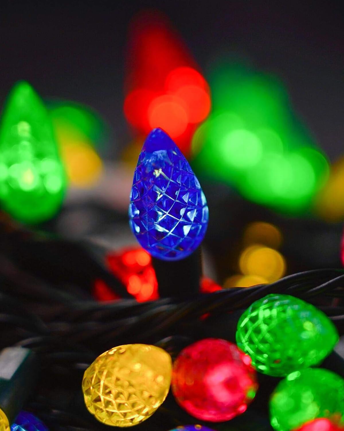 C6 Christmas String Lights, 100 LED 33ft Fairy Lights with 29V Safe Adaptor, Indoor Outdoor 8 Lighting Modes for Patio Xmas Tree Wedding Party Decor, Multicolor