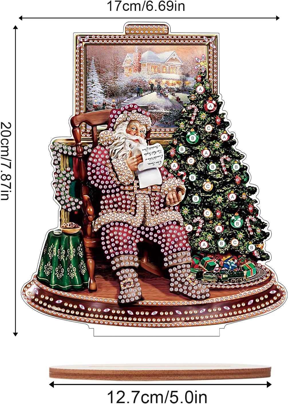 Diamond Art Painting Christmas Tree Santa Claus Desktop Ornaments DIY Diamond Art Christmas Tree Table Paint by Number Mosaic Arts Crafts Home Living Room Office Christmas Table Top Decor