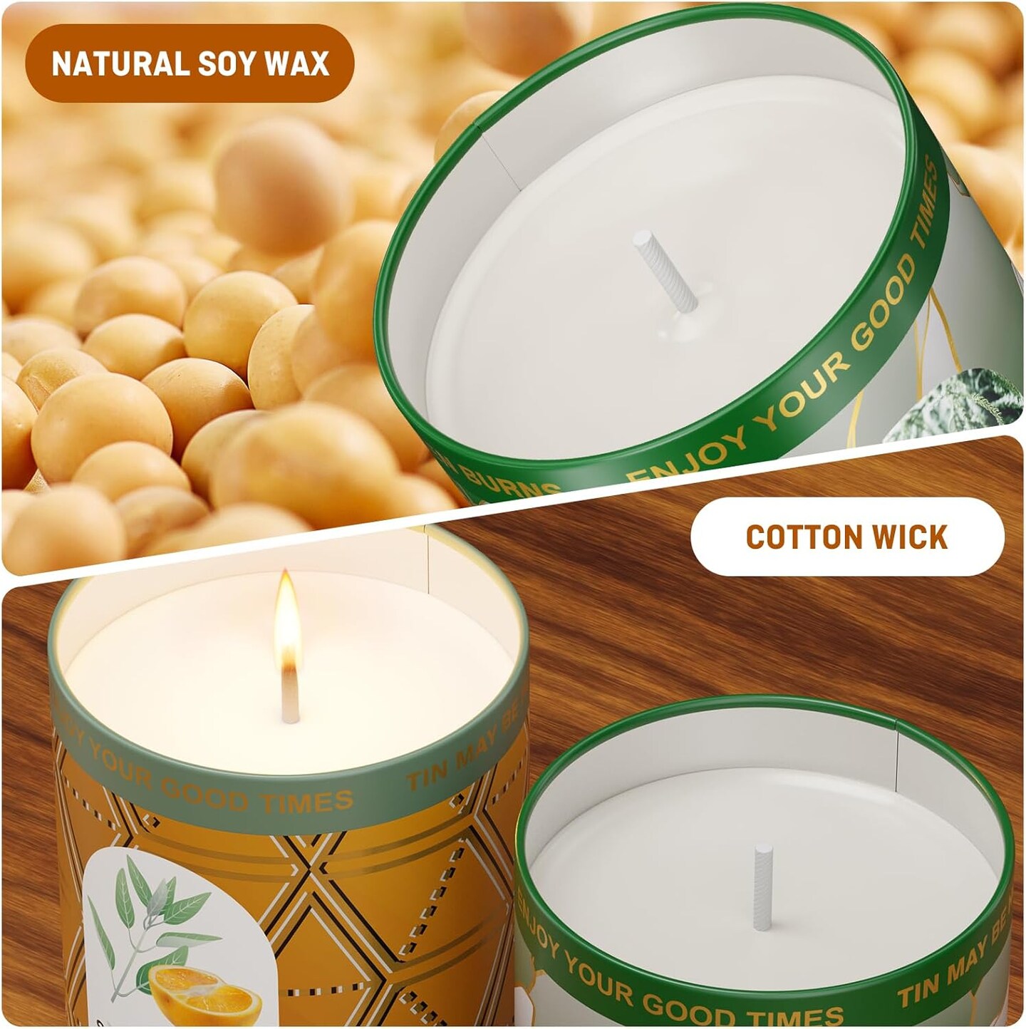 3-Pack Aromatherapy Candle Set - Balsam & Cedar, Sage & Citrus, Coconut & Beach Scented Candles 4.5oz Each | 25+ Hour Relaxing Long-Lasting Burn | Natural Soy Candles