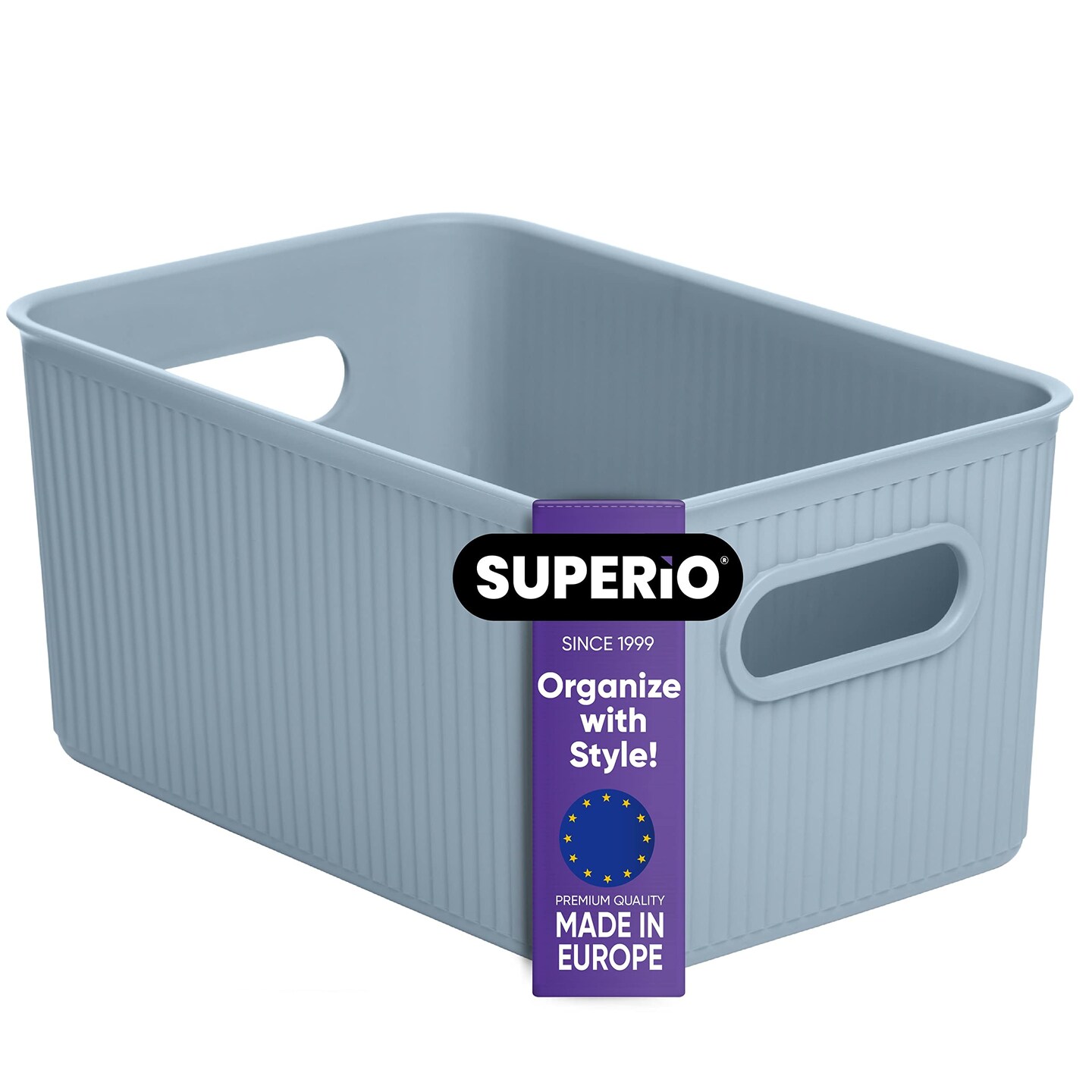 Superio Plastic Storage Container Bins, Organizer Baskets, Boxes for Organizing Closet Shelves Drawer Shelf