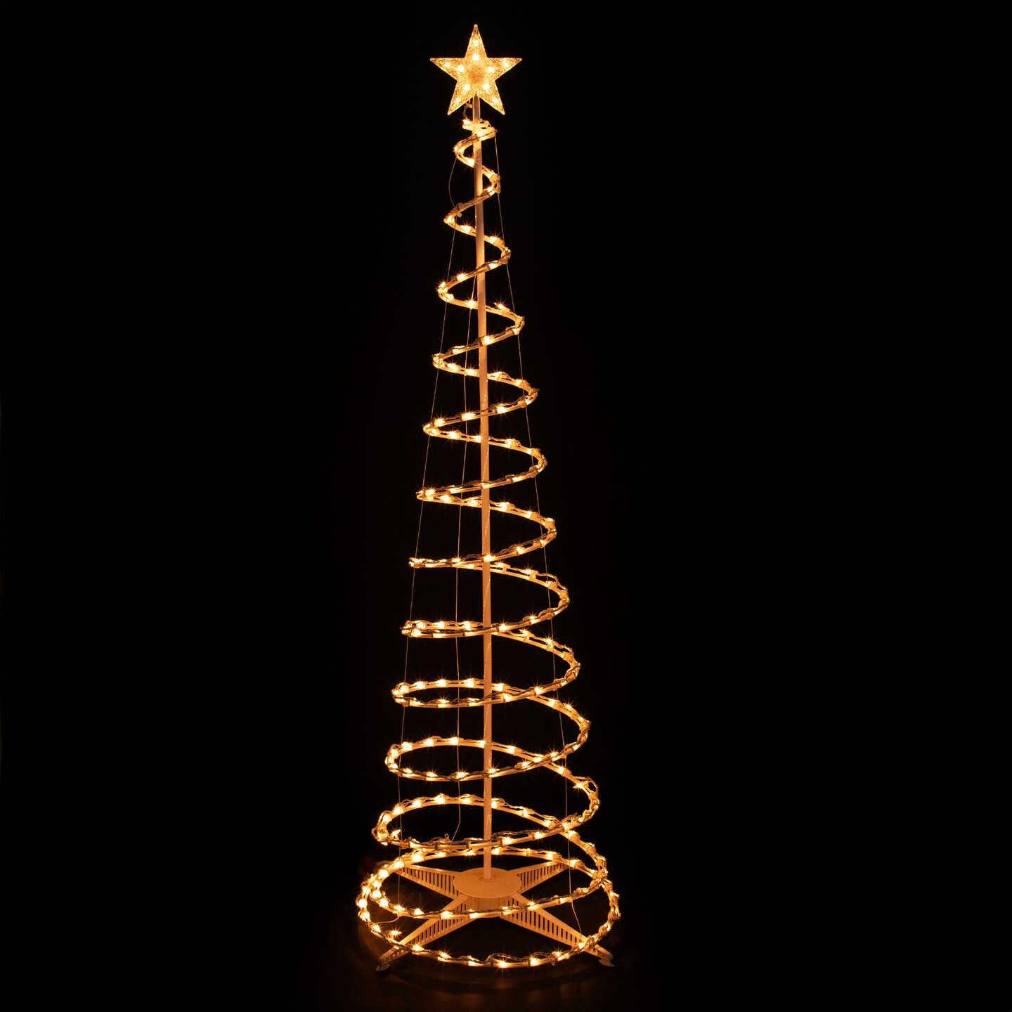 Northlight Spiral Cone Tree Lighted Outdoor Christmas Decoration - 6&#x27; - Clear Lights
