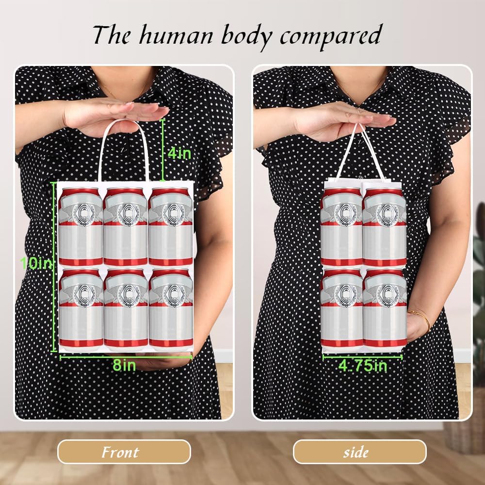 100 Pack Sturdy Medium White Kraft Paper Bags with Handles Bulk, Thicken Gift Bags 8x4.75x10 Inch, Craft Grocery Shopping Retail Party Favors Wedding Business Sacks (White, 100pcs)