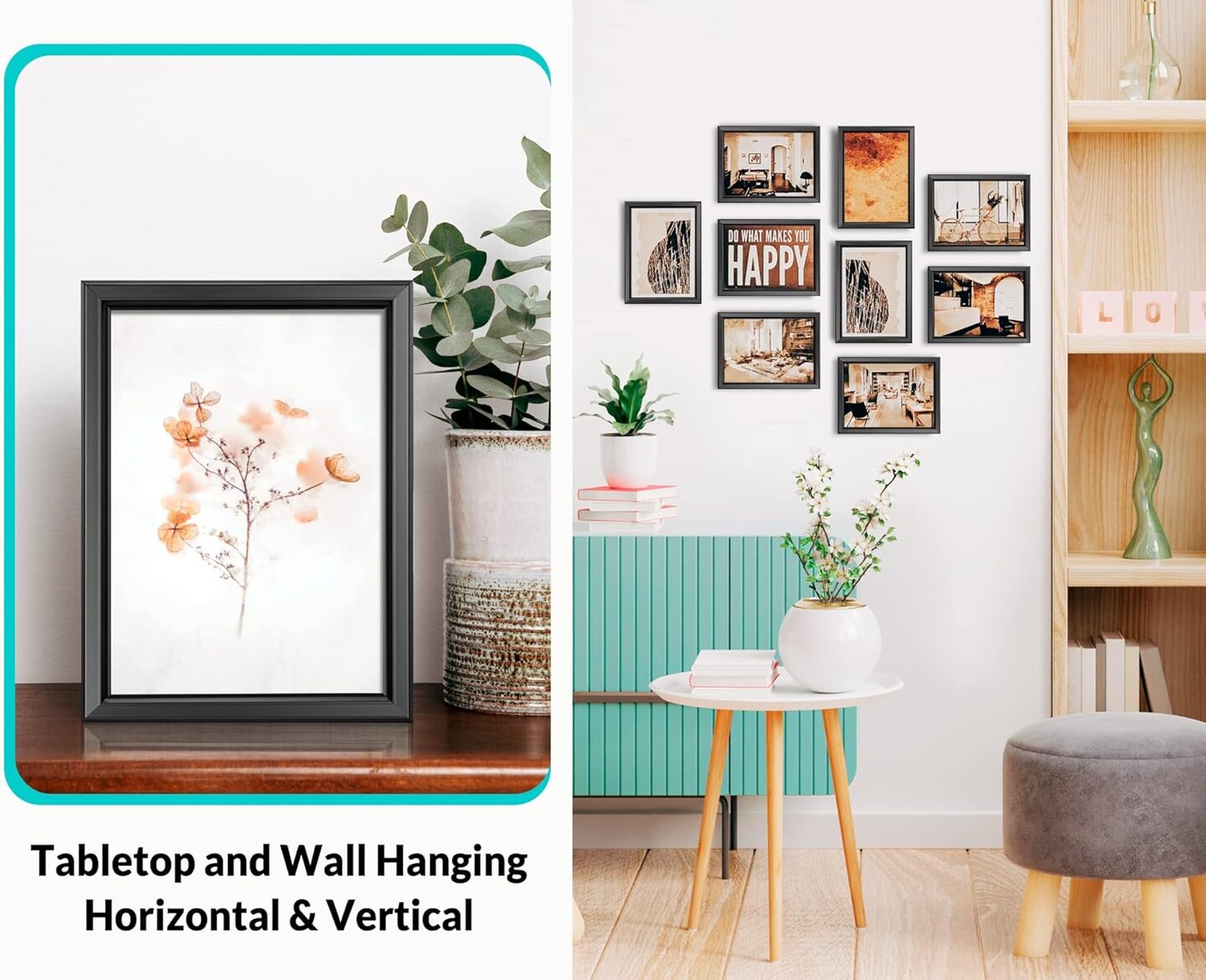 5x7 Picture Frames (6 Pack, Black) Simple Designed Photo Frame with High Definition Glass for Wall Mount & Table Top Display, Set of 6 Classic Collection