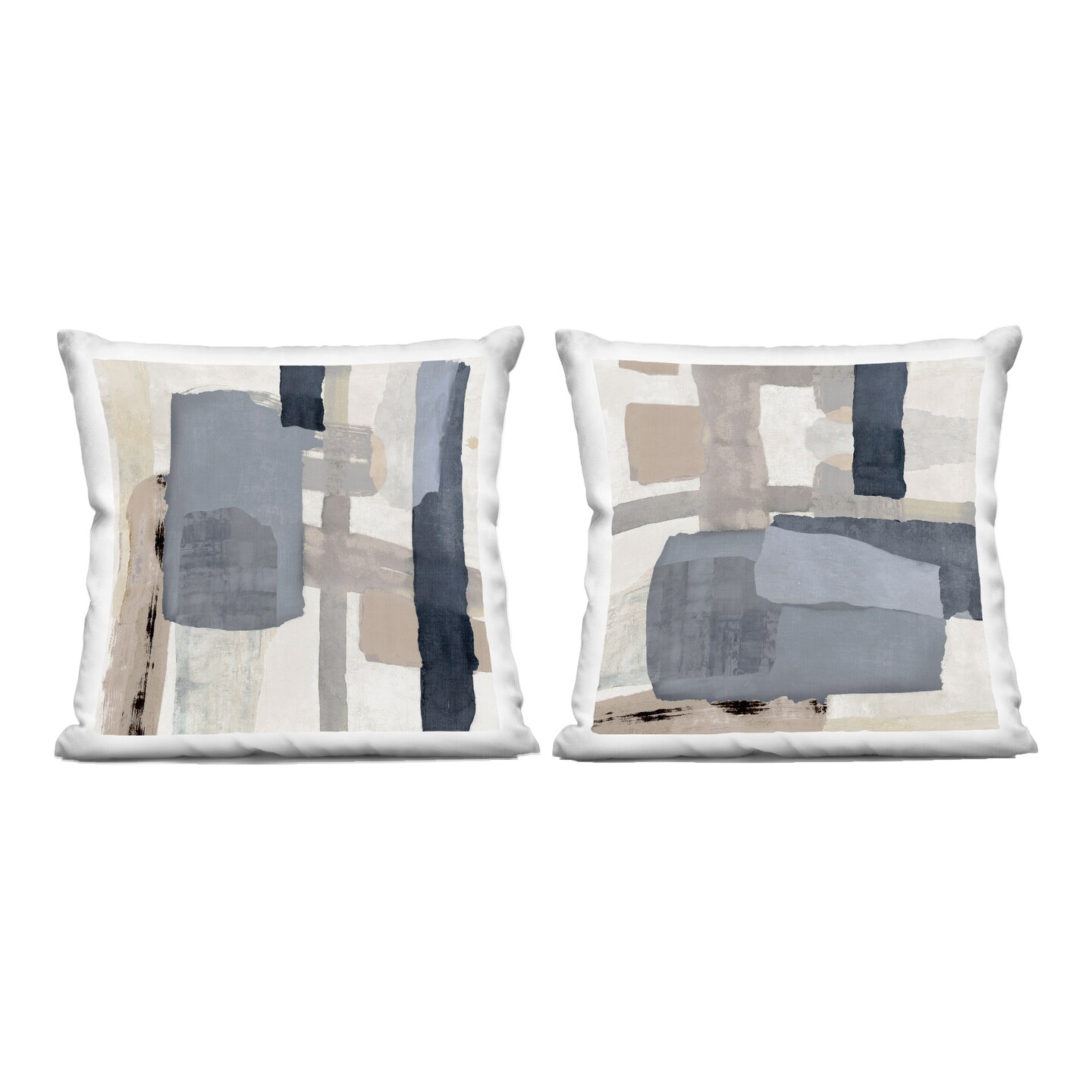 Stupell Industries Neutral Linear Abstracts 2 Piece Decorative Printed Throw Pillow Set, design by Jacob Q, 18 x 7 x 18