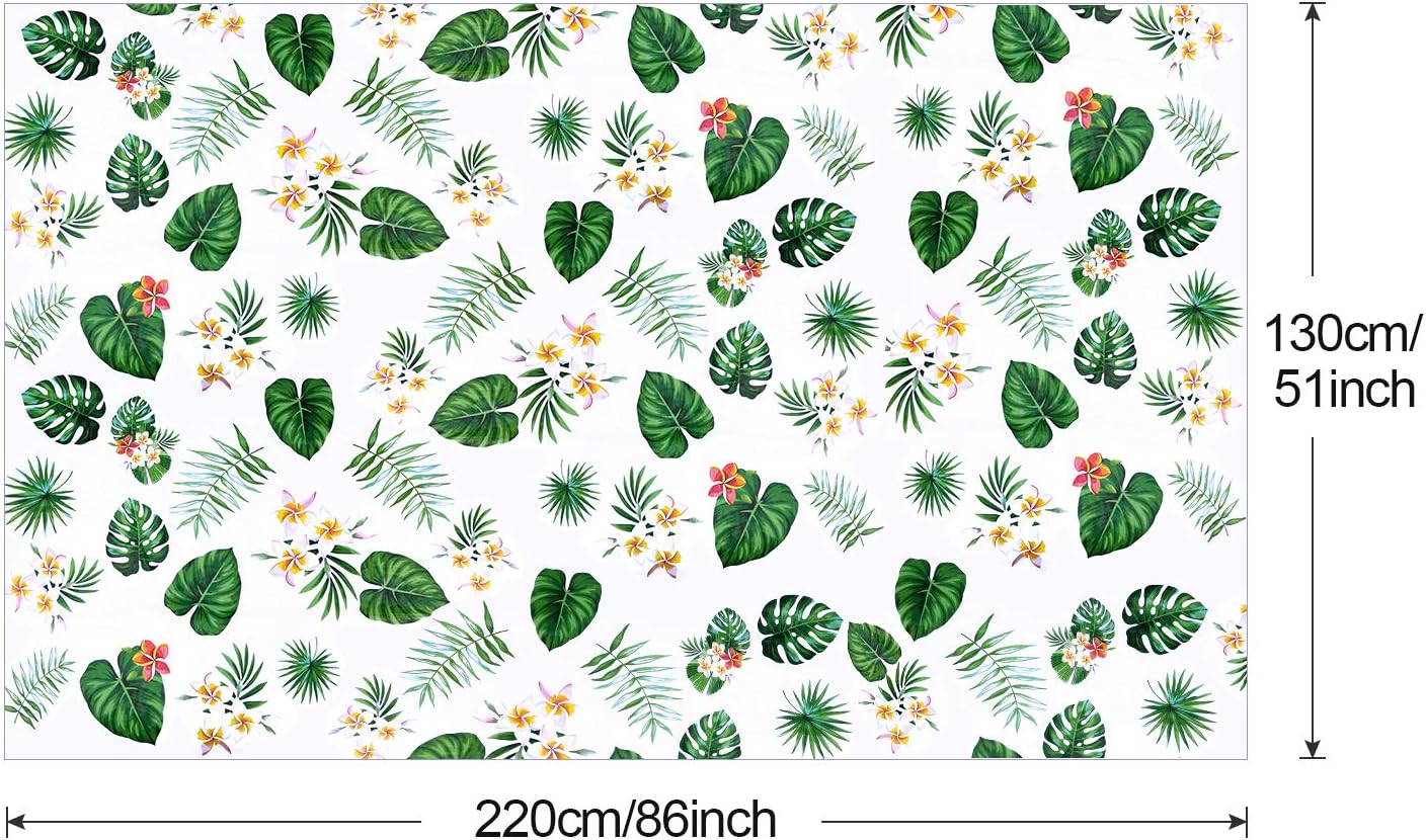 3 Pack Hawaiian Luau Tablecloths for Party Decoration, Hawaii Disposable Plastic Rectangular Table Covers, Aloha Tropical Palm Leaves Table Cloth, Summer Beach Kids Birthday Cocktail Party Supplies