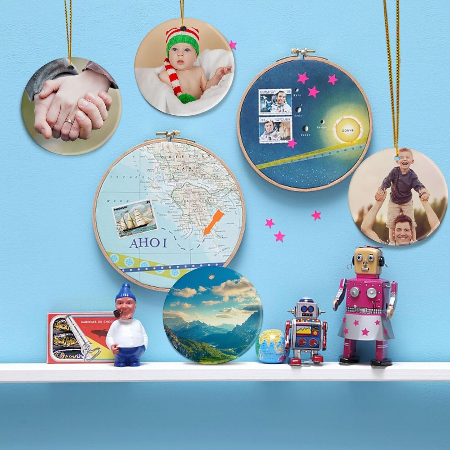 Sublimation Ceramic Ornaments – Bulk White Round Porcelain Blanks for Heat Press, Personalized Christmas Tree Keepsakes, DIY Holiday Crafts and Decorations