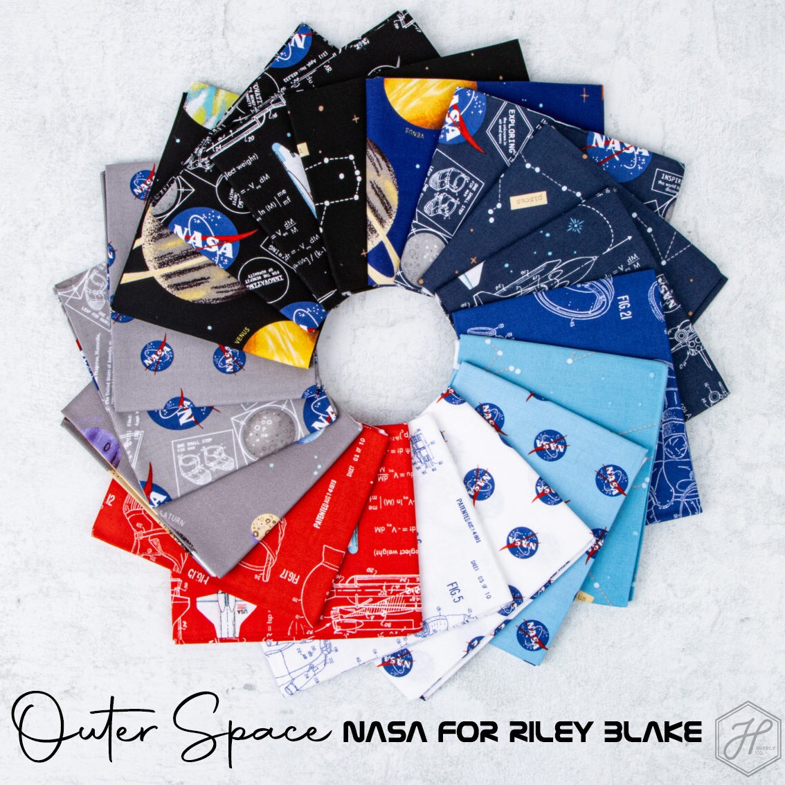 Solar System Panel in Black (cd15486-black) | Outer Space by NASA | Riley Blake Designs | Riley Blake