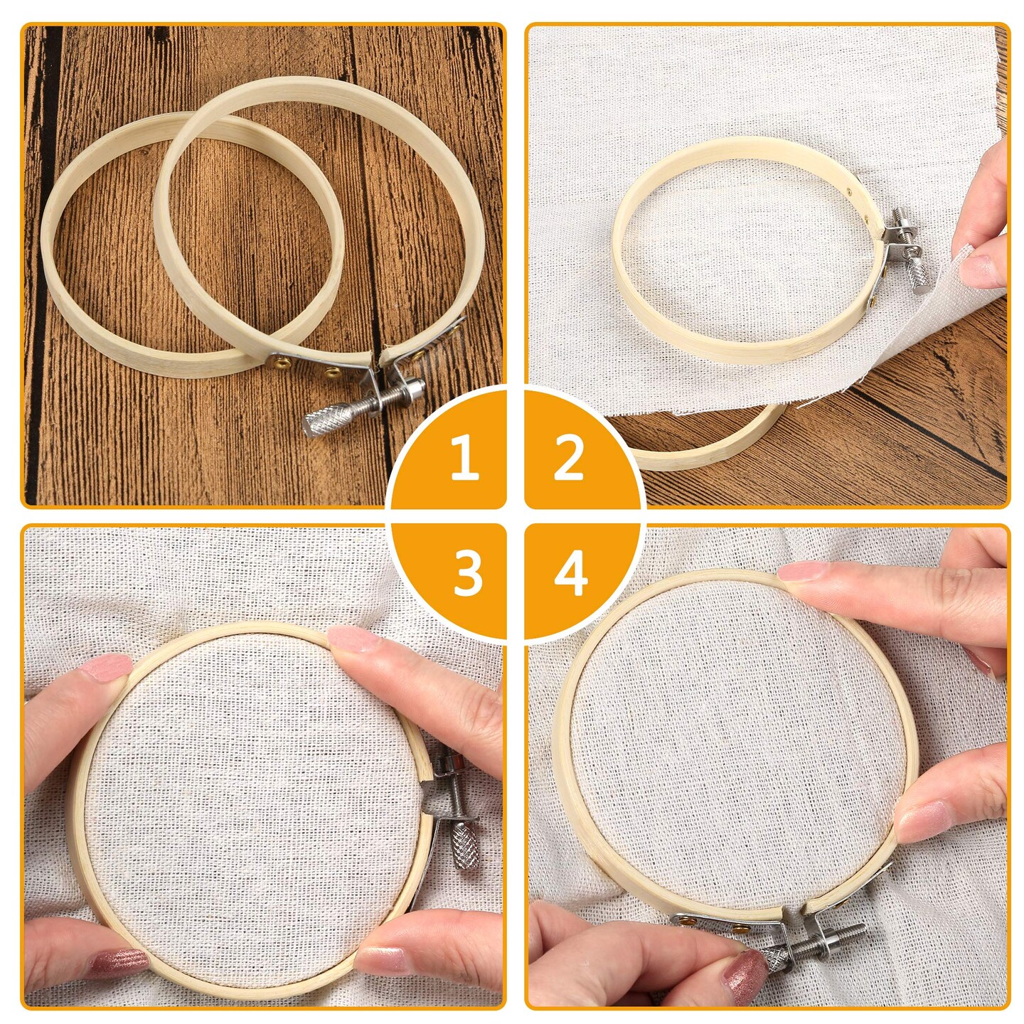 12 Pieces 5 Inch Embroidery Hoops, Cross Stitch Hoops Ring Bulk Wholesale for Christmas Ornaments Decoration and Art Craft Handy Sewing