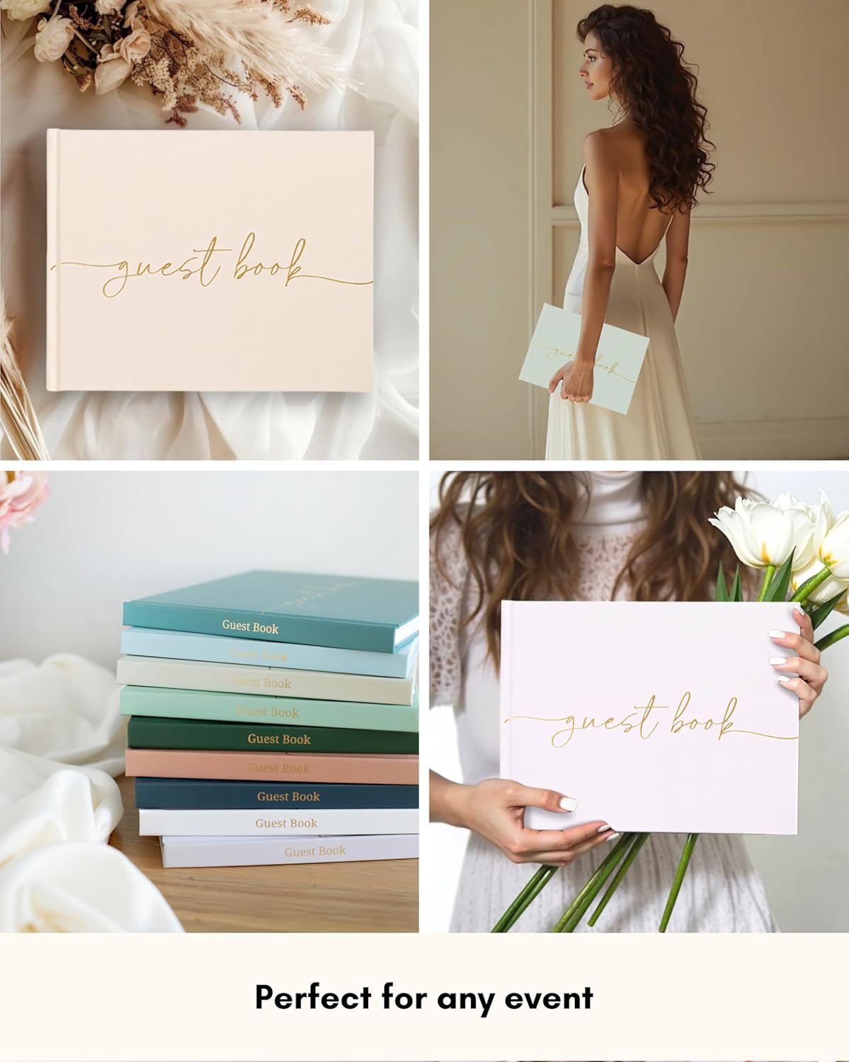 Elegant Blank Page Wedding Guest Book – The Perfect Polaroid Guest Book for Wedding Receptions, Birthdays, Baby Showers, and Special Events – A Stylish Sign-in Book for Guests