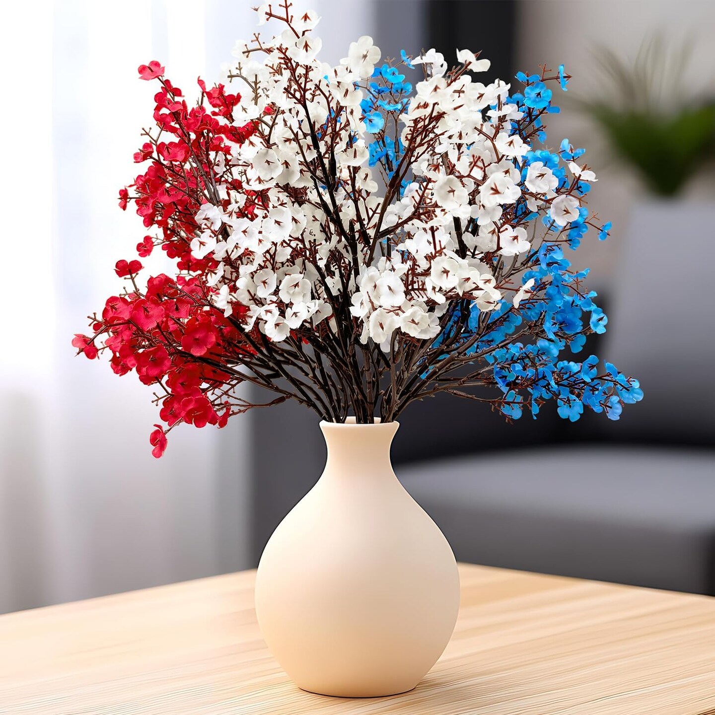 4th Fourth of July Artificial Flowers for Home Decor,10 PCS Red White ...