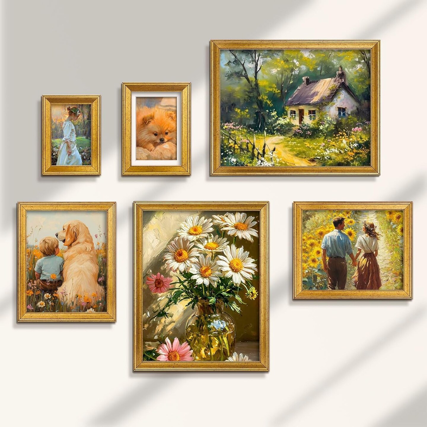 4x6 Picture Frames, Vintage Picture Frames for Wall Mounting or Table Display,Rustic Gold,1 Pack