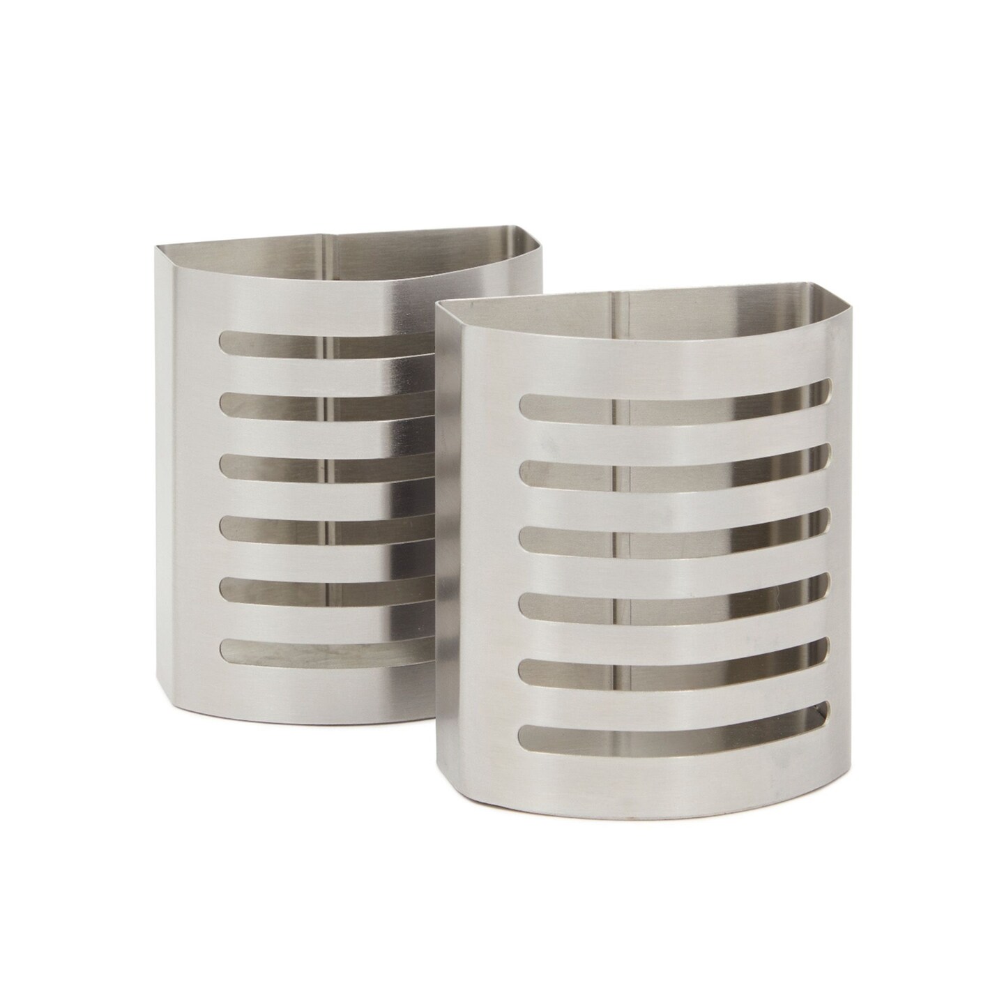 Magnetic Pencil Holder for Refrigerator, Locker, Office (Stainless Steel, 2 Pack) Grey