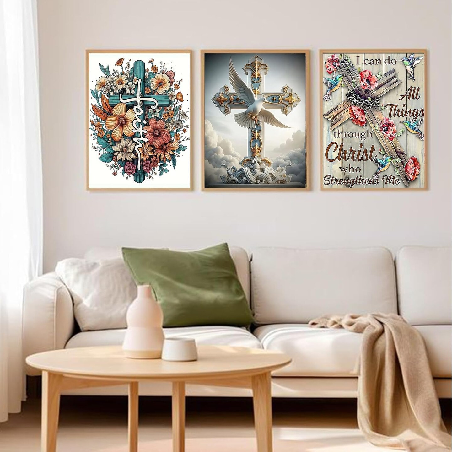 Religious Diamond Art Kits for Adults – 3-Pack Cross 5D Full Drill DIY Diamond Painting Kits, Christian Gem Art, 12x16 in