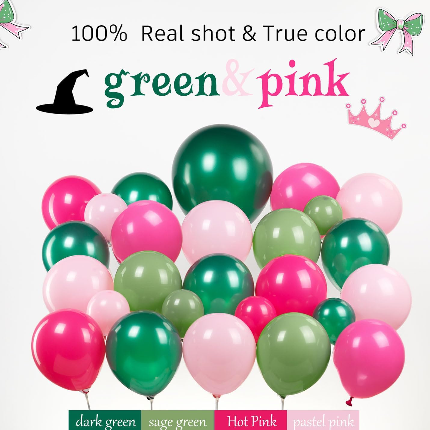 Balloon Garland Arch Kit 130 Pcs with 3 color choices( Hot Pink Green, PInk Green, Pink Green Pineapple)