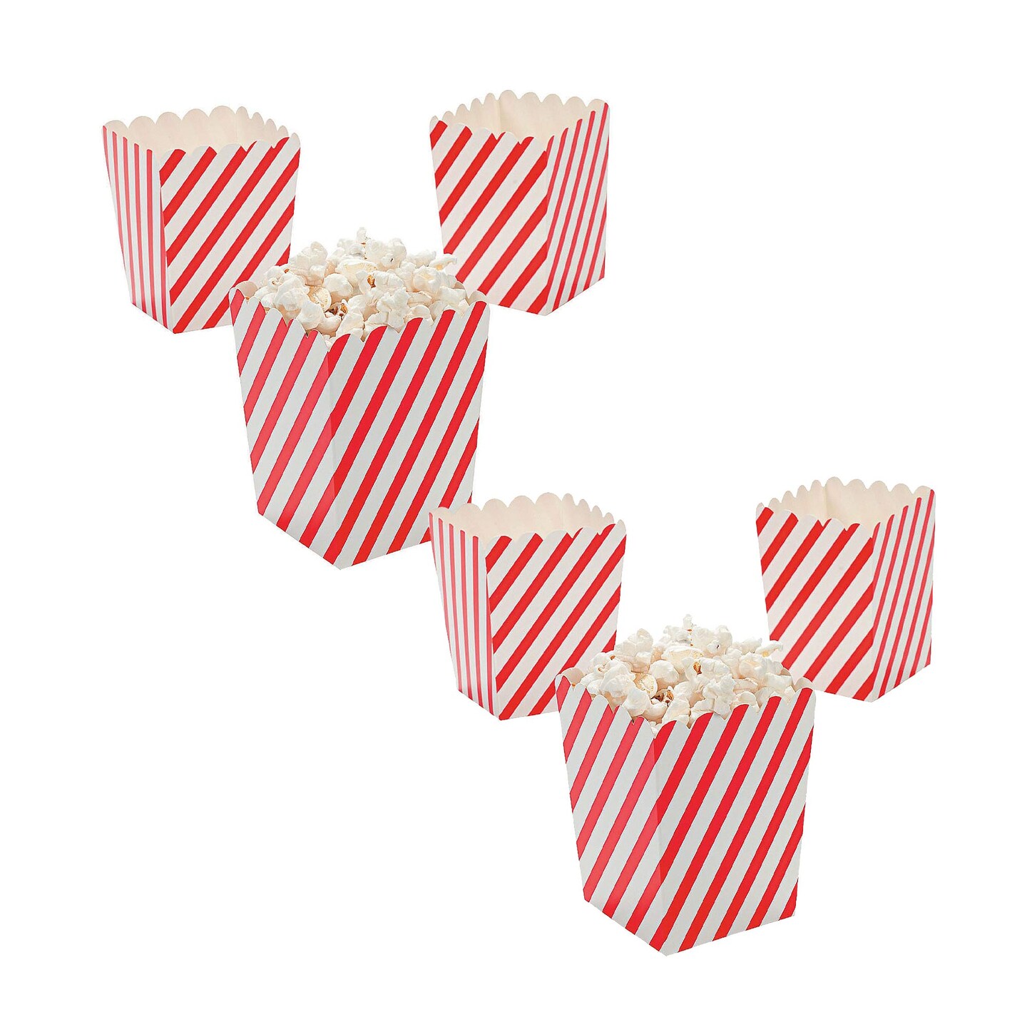 4th of July Mini Striped Popcorn Boxes 24 Pc.