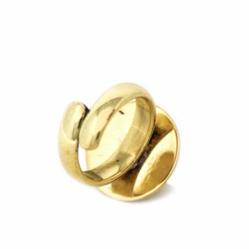 Adjustable Domed Brass Ring Chunky Geometric Statement Jewelry for Women