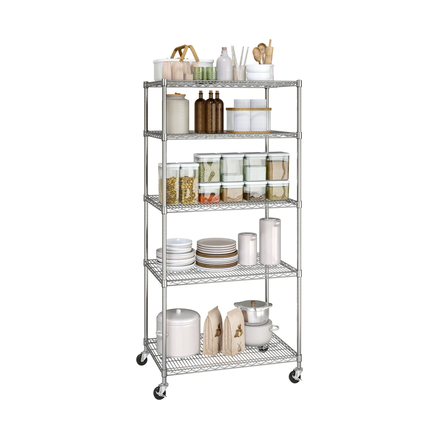 Seville Classics UltraDurable 5-Tier NSF Steel Shelving, 36" W x 24" D x 76" H