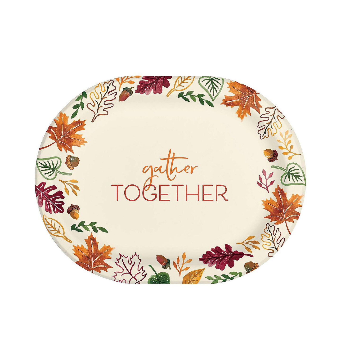 24 Pack Fall Gather Together Dinner Plates 9.25&#x22;x12&#x22;