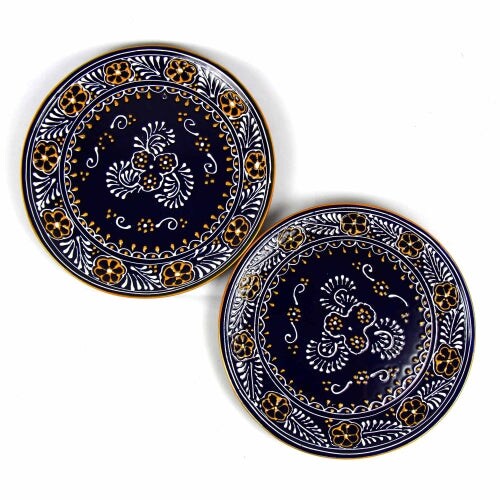 Handcrafted Ceramic Dinner Plates Set of 2 Microwave Safe
