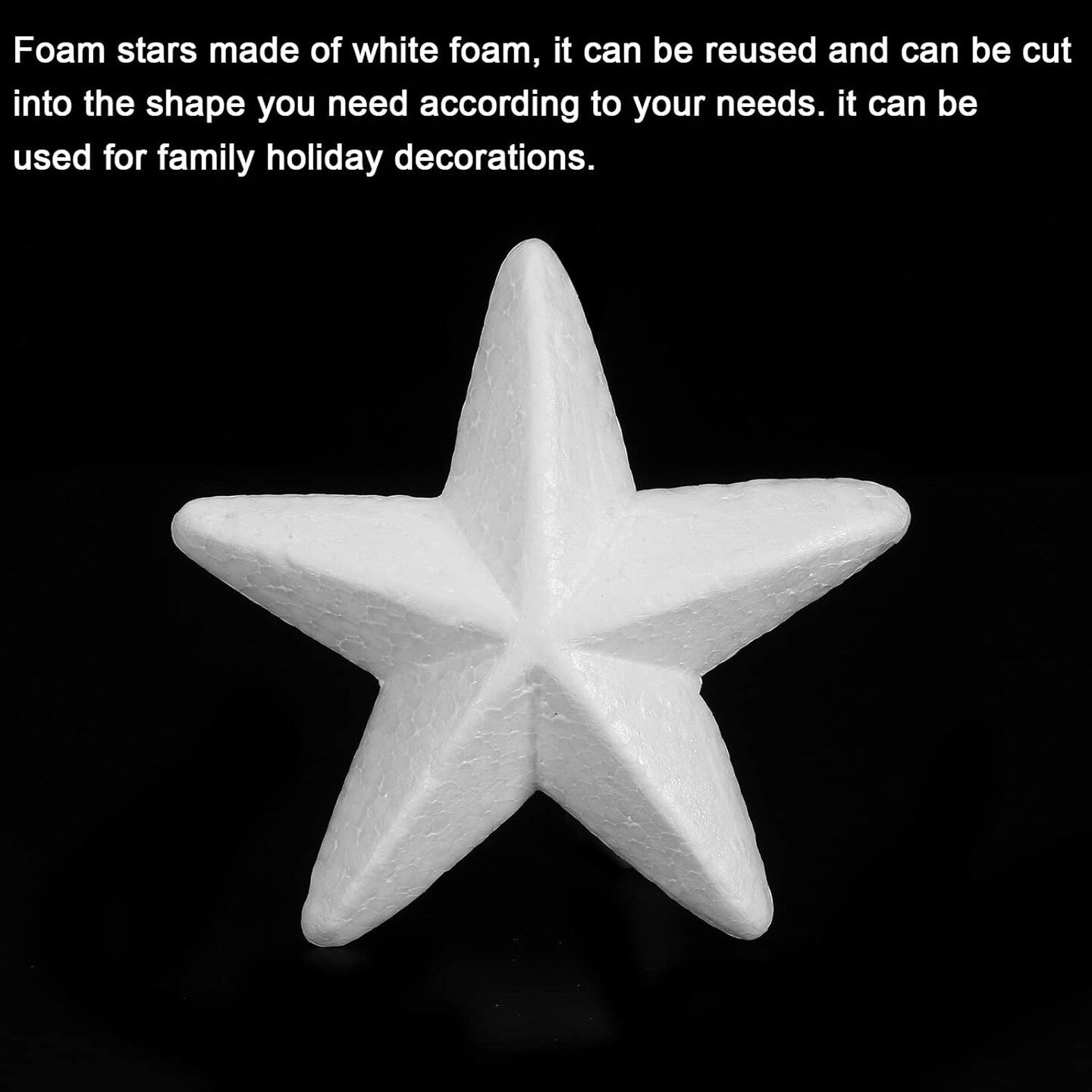 Foam Stars for DIY Arts and Crafts 3.94 x 3.94 Inch Polystyrene Stars for Christmas Tree, DIY Home Craft Project