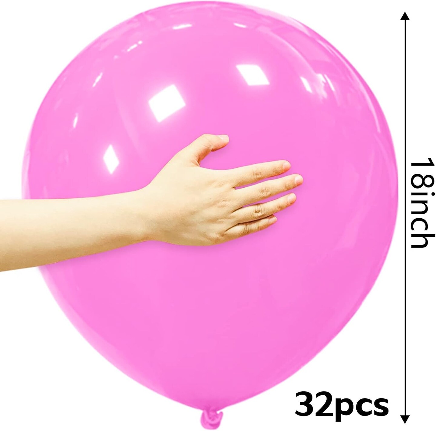 32Pcs Big Balloons 18 Inch, Round Large Latex Party Balloons with 19 color choices